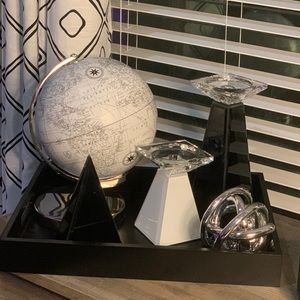 Black Tray Centerpiece Set